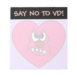 Anti-VD: I hate Valentines Day Angry Heart Face Memo Notepad