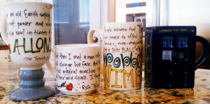 My Doctor Who mugs! With quotes from three of my favourite episodes ...