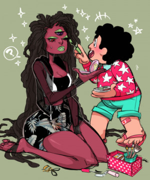 fashion Fanart cartoon network Make up IRENE garnet steven universe