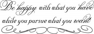 Be Happy With What You Have Vinyl Wall Decal