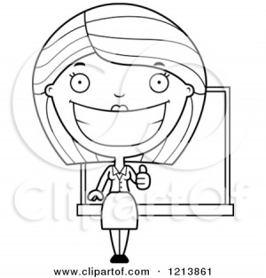1213861-Cartoon-Of-A-Black-And-White-Happy-Female-Teacher-Holding-A ...