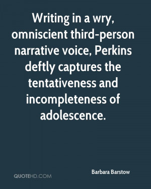 Writing in a wry, omniscient third-person narrative voice, Perkins ...