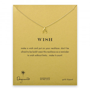 wish wishbone necklace, gold dipped