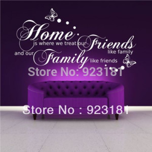 Free-shipping-FAMILY-FRIENDS-HOME-QUOTE-Butterfly-Wall-Art-Sticker ...
