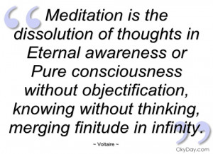 meditation is the dissolution of thoughts voltaire