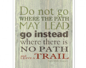 leave a trail emerson quote green and gray brown inspirational quote ...