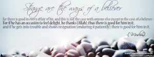 Strange are the ways of a believer' Hadith Islamic Cover Photo