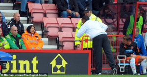 Outburst: Ince apologises to a female steward after accidentally ...