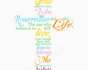 Easter/Spring Scripture Verse John 11:25 - 8x10 digital printable word ...