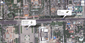 ... Statue of Democracy + Tank Man at Tiananman Square on Google Map
