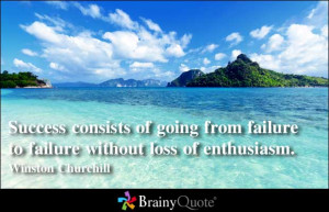 ... Consists of going from failure to failure without loss ~ Failure Quote