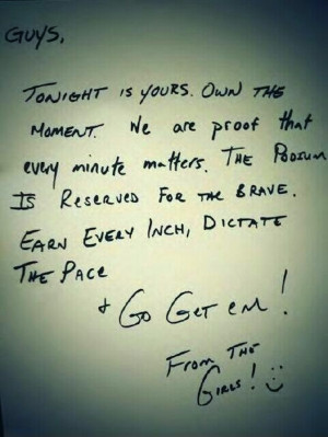 Canadian women’s hockey team wrote the men a good luck note