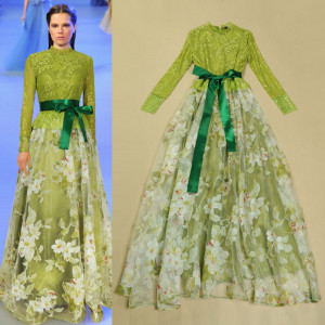 womens-summer-dresses-2015-summer-long-sleeve-sash-belt-floral-organza ...