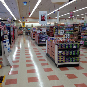 Not many people in Newburyport’s Market Basket, or check-out line.