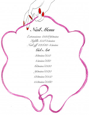 acrylic gel nail art nail menu and prices