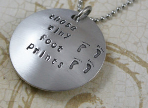 Custom Miscarriage Memorial Jewelry Aluminum Domed Front and Cupped ...