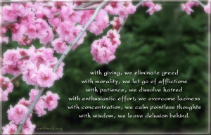 With Giving, we eliminate greed with morality, we let go of ...