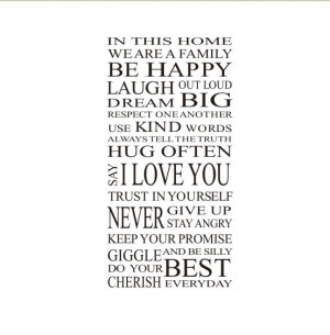 House Rules IN THIS HOME Removable Wall Stickers Quotes Vinyl kids ...
