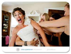 Getting Ready Funny Bridal Party Picture Wedding Blog