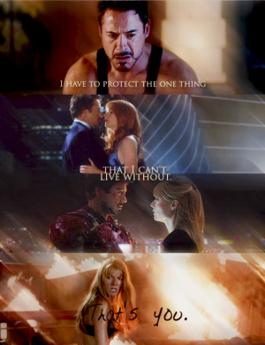 Tony Stark and Pepper Potts the one thing i can't live without ♥