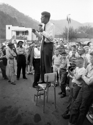 John F. Kennedy, campaigning for thepresidency, in Logan County, West ...