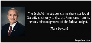 The Bush Administration claims there is a Social Security crisis only ...