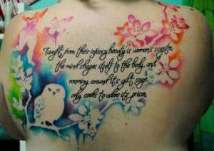 watercolor cursive words tattoo 32