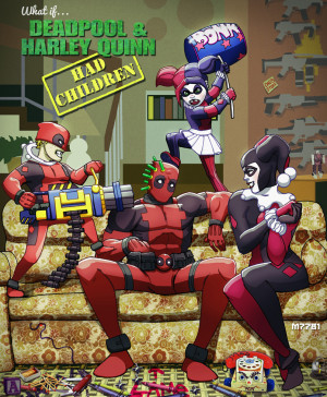 what if.. deadpool and harley quinn had kids?... by m7781