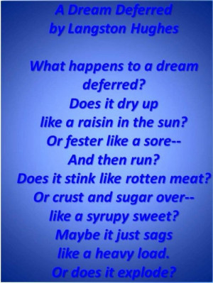 langston hughes a dream deferred