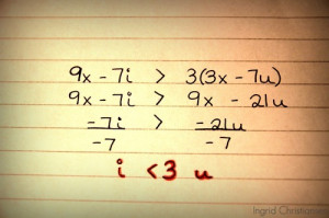 love, math, text