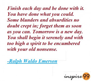 tomorrow is a new day quotes, ralph waldo emerson quotes on the past ...