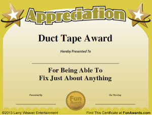 funny award certificates for horse