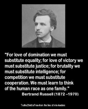 We must learn to think of the human race as one family.