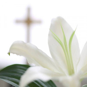 easter lily and cross