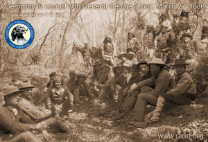 Geronimo meets with General Crook, March 27, 1886.
