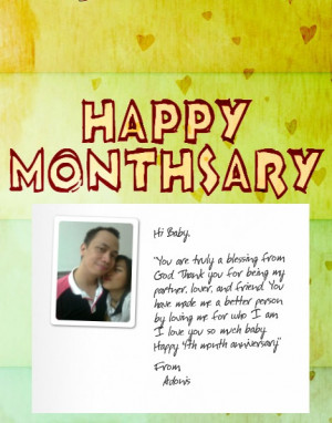 sweet monthsary message for her