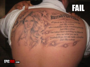manly tattoo fail britney spears circus