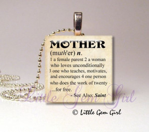 Necklace Charm - Dictionary Definition Mom Quote Pendant Mothers Day ...
