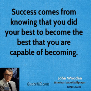 Success comes from knowing that you did your best to become the best ...