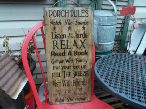 PORCH RULES SIGN