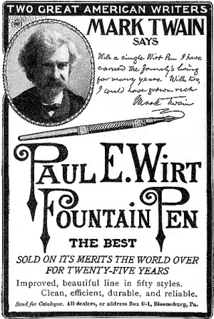 1904 ad for Paul E. Wirt Fountain Pens from the
