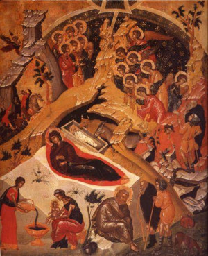 Christ's Birth Orthodox icon, Merry Christmas