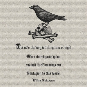 Halloween Skull Raven William Shakespeare Quote by DigitalThings, $1 ...