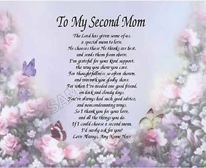 TO MY SECOND MOM PERSONALIZED ART POEM MEMORY BIRTHDAY MOTHER'S DAY ...