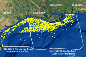 ... oil and gas platforms extant in the Gulf of Mexico in 2006 (Wikipedia