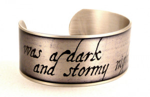 It Was A Dark and Stormy Night Silver Plated Quote Bracelet ...