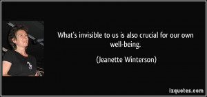 What's invisible to us is also crucial for our own well-being ...