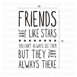 Friends are like stars wall art sticker quote H550K