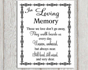 memory printable Memorial table Wedding memorial sign Memorial quotes ...