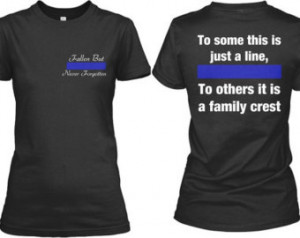 Thin Blue Line Screen Printed Falle n Officer Police LEO Cop Law ...